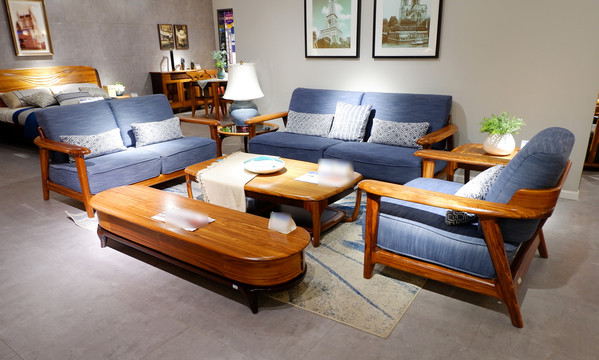 中式沙发客厅沙发实木沙发