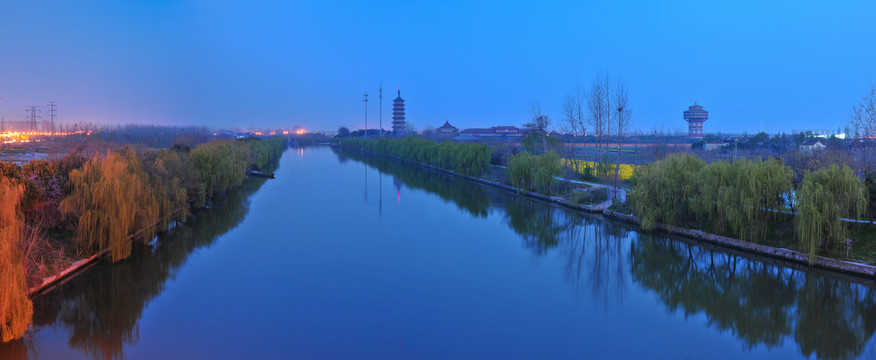 大运河扬州段夜景高清图