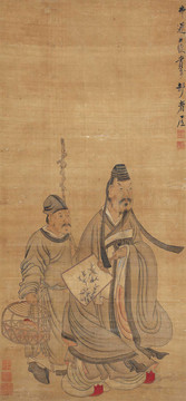 陈洪绶右军笼鹅图