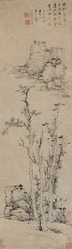 蓝瑛仿倪瓒山水图