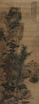 蓝瑛秋壑行旅图