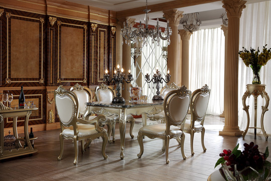 欧式古典餐桌椅花架子