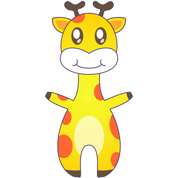 幼儿园矢量素材可爱卡通长颈鹿