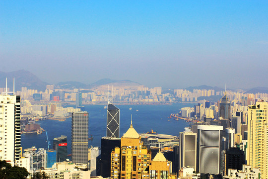 香港全景太平山俯瞰