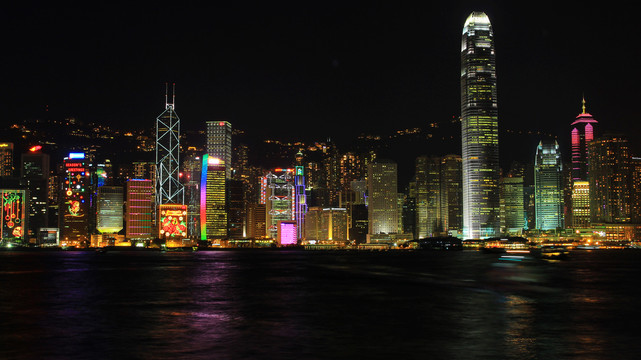 香港维多利亚夜景香港全景