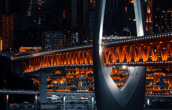 黑金风格重庆夜景