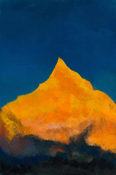 抽象山峰风景油画