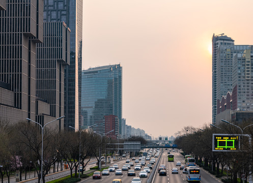 北京的早晨北京城市建筑