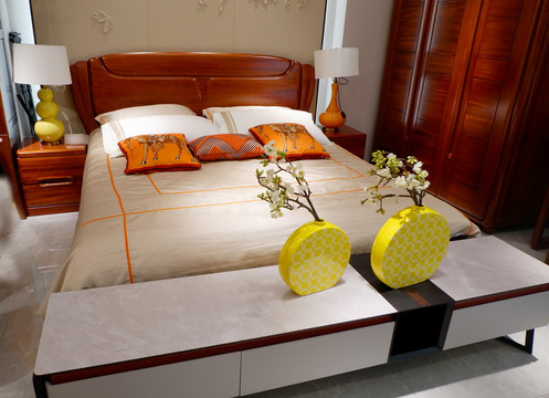 实木床双人床高档床组合