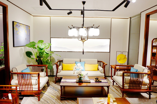 红木沙发组合中式客厅装饰