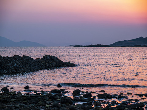 青岛第二海水浴场日落