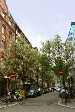 德国法兰克福春天的街道