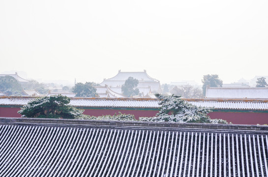 北京天安门故宫雪景