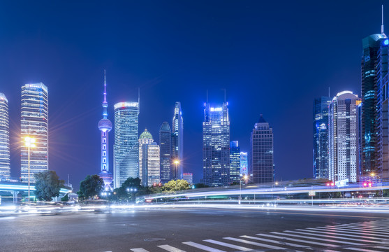 上海街道夜景