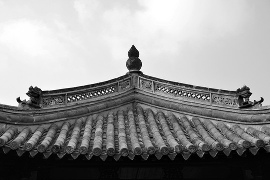 古典建筑屋顶特写