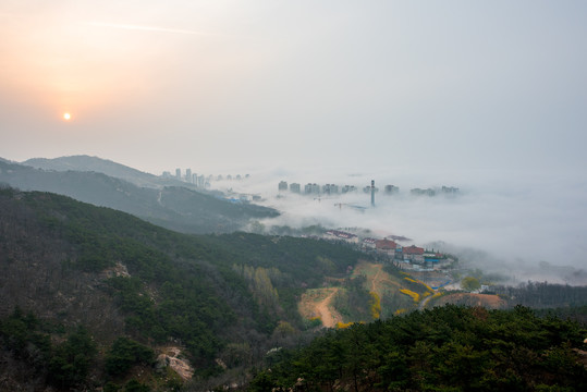 青岛浮山平流雾