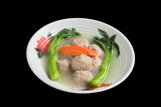 时菜灼肉丸