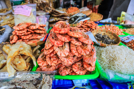 红红火火的大虾干美味食材