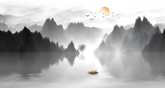 水墨山水画