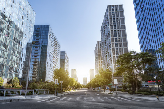 宁波现代建筑街道街景