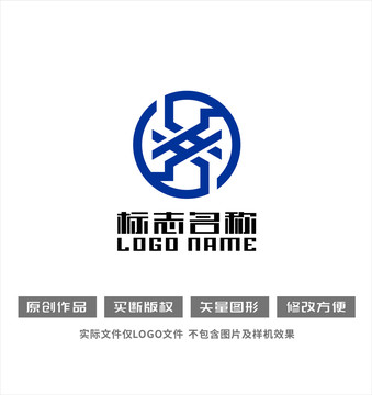 铜钱鼎型标志XG旋转logo