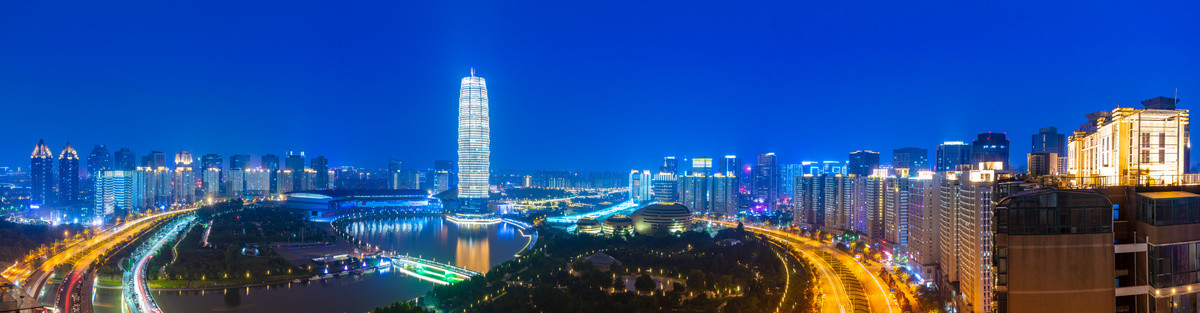 郑州新区CBD夜景全景图