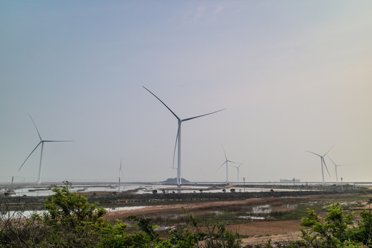 中国福建惠安风力发电厂风景