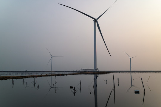 中国福建惠安风力发电厂风景