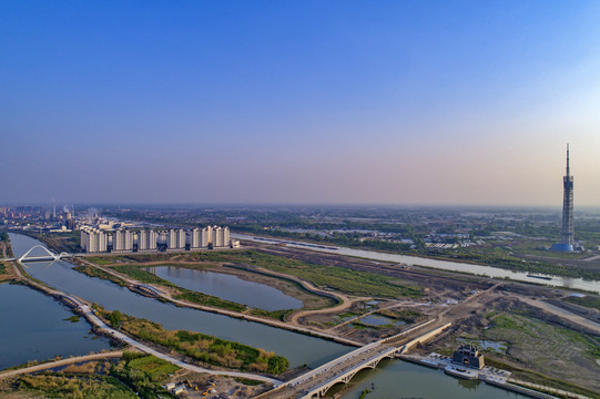 江苏省淮安市运河之都城市风光