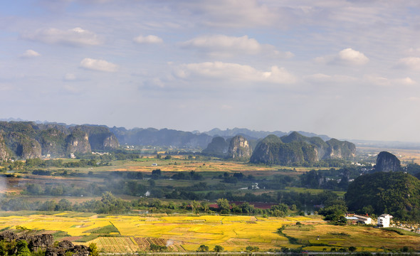 广西上林县三里洋渡乡村风光秋景