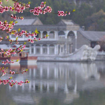 北京颐和园昆明湖春日风光