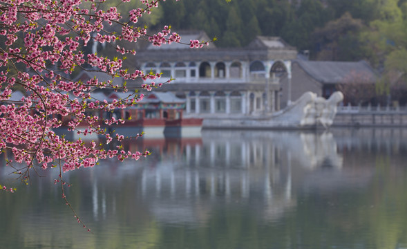 北京颐和园昆明湖春日风光