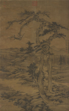 吴镇双松图