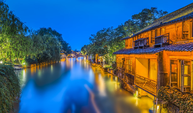 乌镇夜色风景