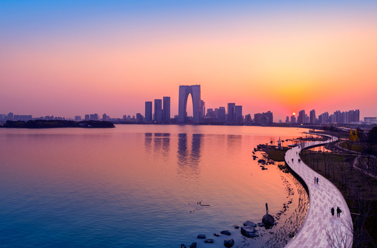 苏州金鸡湖夜景