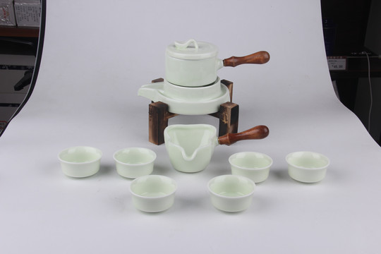 石磨半自动套装功夫茶饮具茶杯