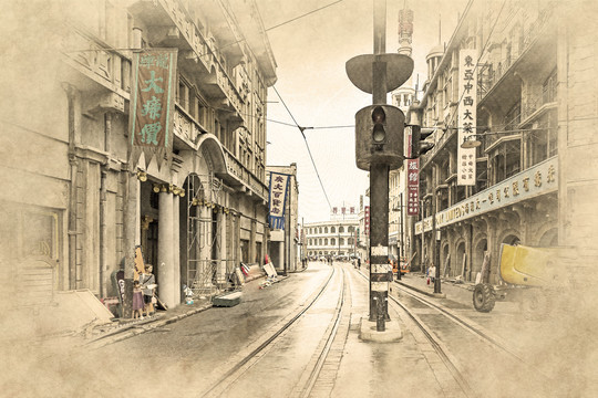 老上海南京路照片