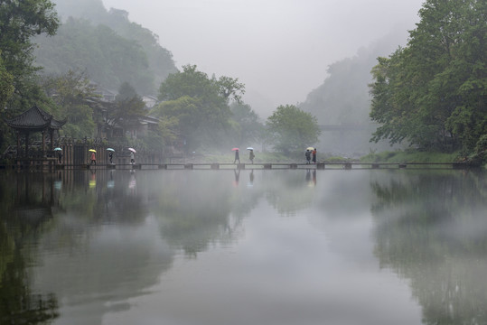 烟雨柳江