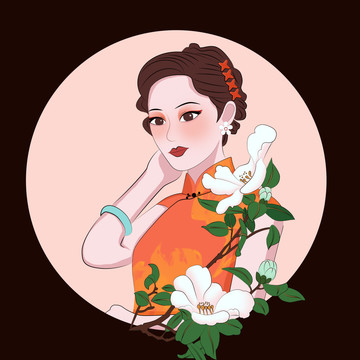 鲜花美人之山茶
