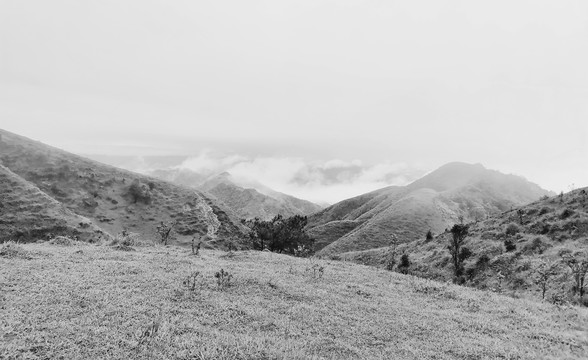 罗定八排山黑白照