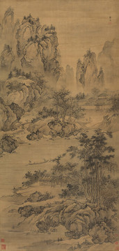 朱端峙峰萧野图