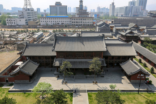 山西大同华严寺俯瞰风光