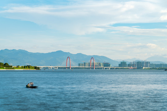 杭州钱塘江七桥之江大桥全景