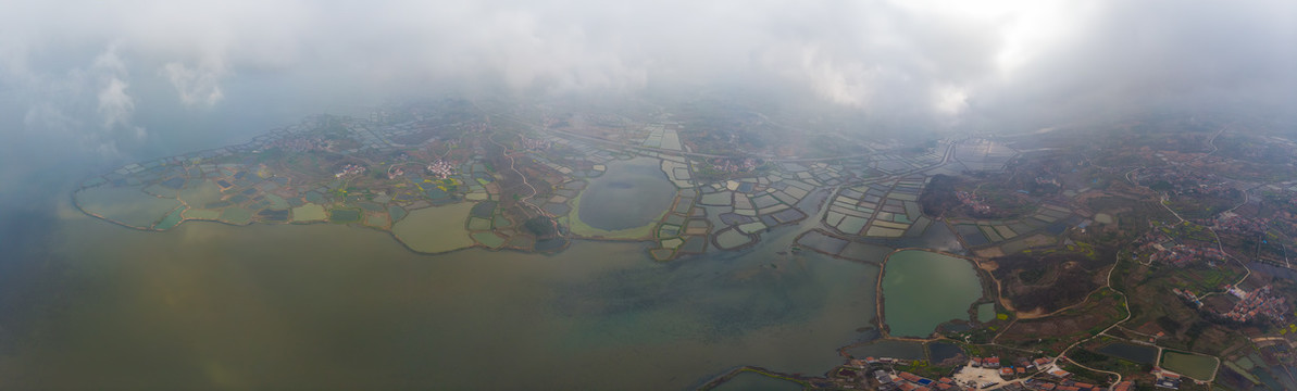 湖北黄石保安湖湿地公园航拍风光