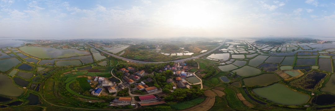 湖北黄石保安湖湿地公园航拍风光