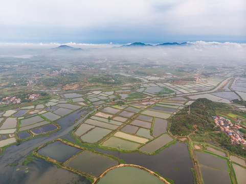 湖北黄石保安湖湿地公园航拍风光