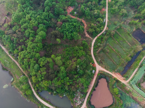 湖北黄石保安湖湿地公园航拍风光