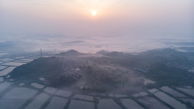 湖北黄石保安湖湿地公园航拍风光