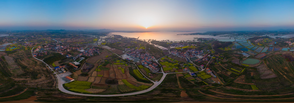 湖北黄石保安湖湿地公园航拍风光