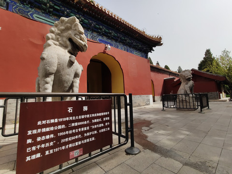 北京中山公园石狮